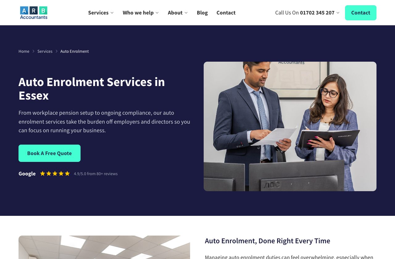 ARB's auto enrolment service page
