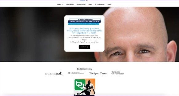 drsteveng.com before: a WordPress site with a portrait and a form