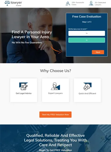 Best law landing page - Lawyer Located