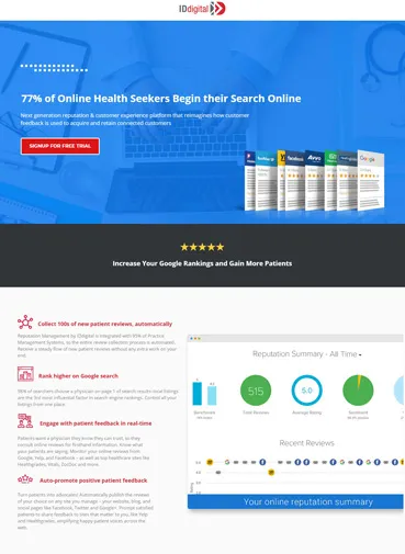 Top and best small business landing page - idigital