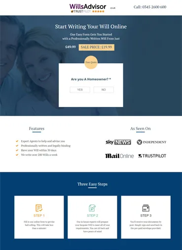 Will Adviser Landing Page 