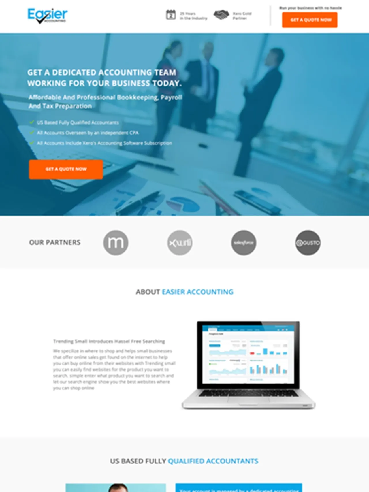 Accounting landing page Easier Accounting 