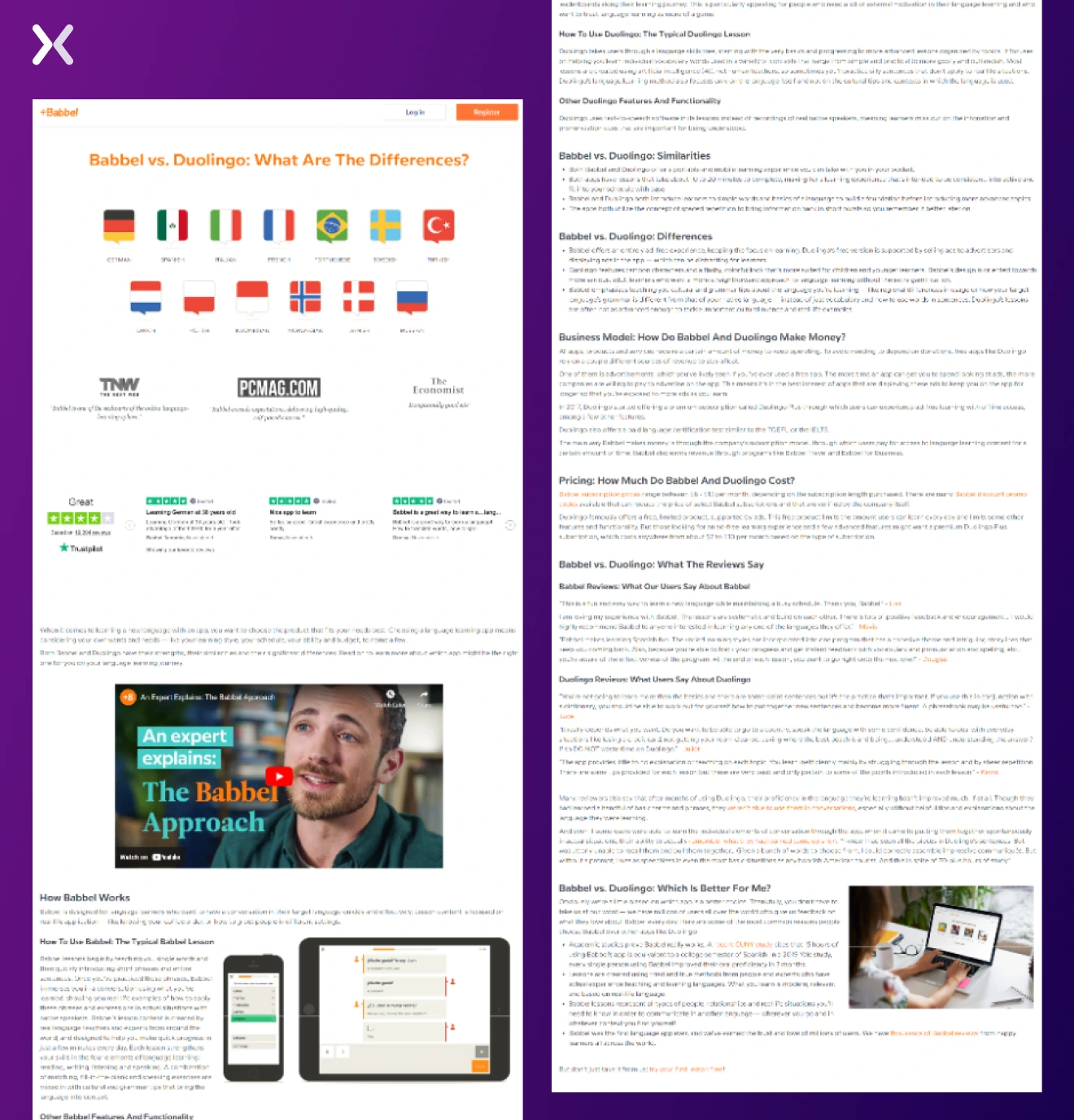 Babbel-competitor-comparison-landing-page.webp