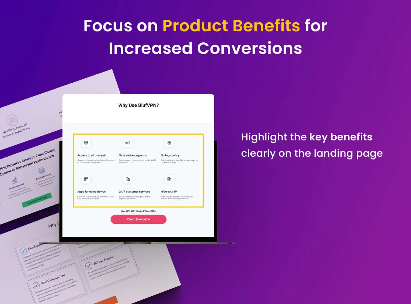 Highlighting-product-benefits-on-a-Landing-Page