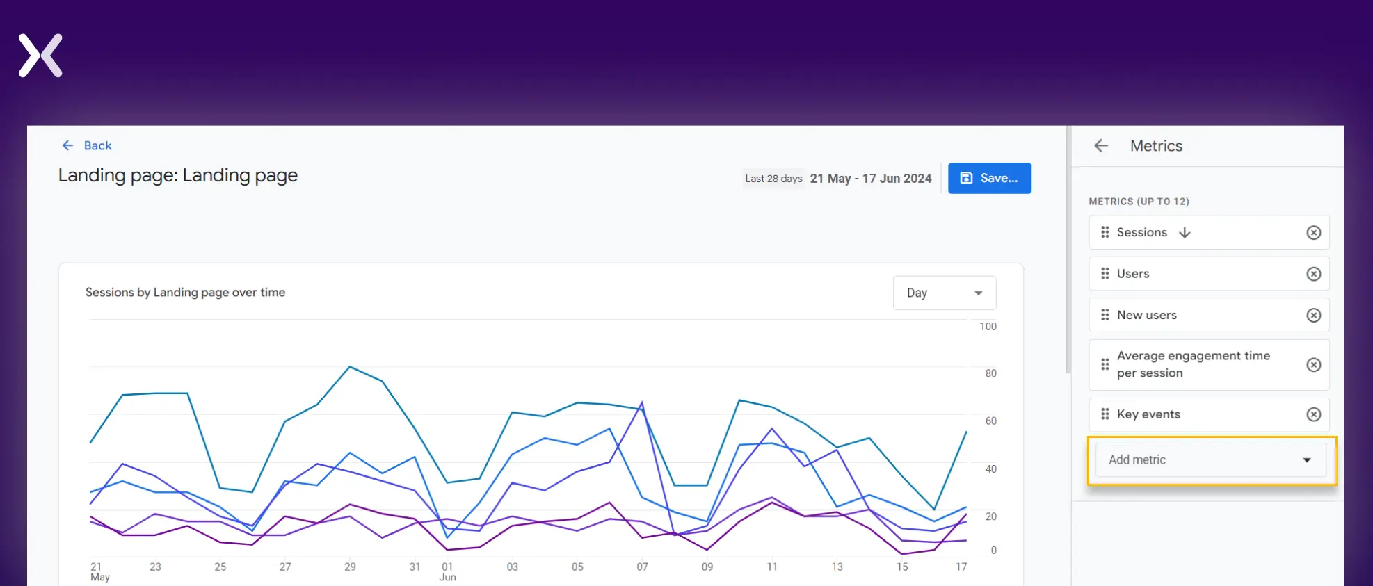 adding-metrics-to-landing-page-report.webp
