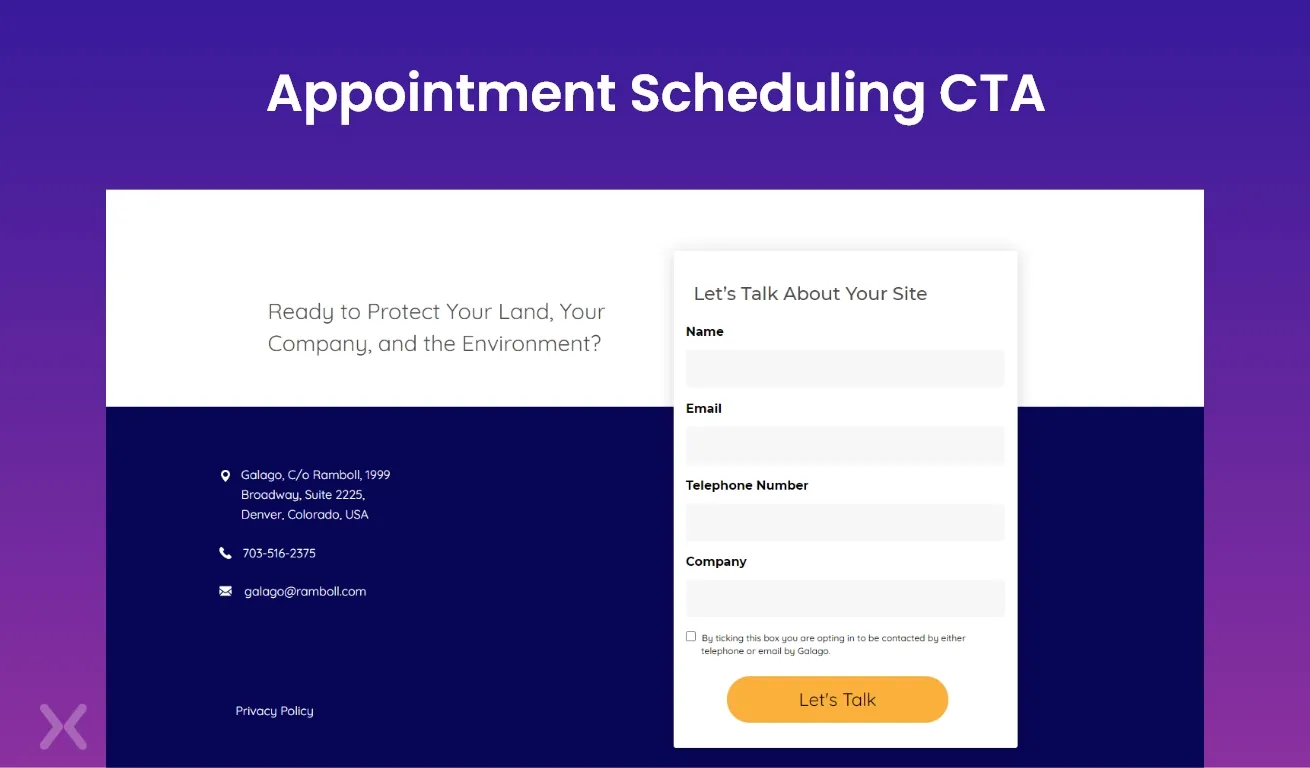 Appoint-scheduling-CTA-on-a-landing-page