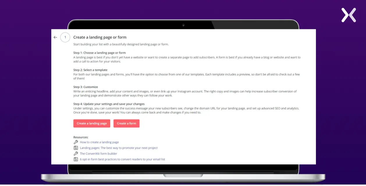 convertkit-free-landing-page-building-process.webp