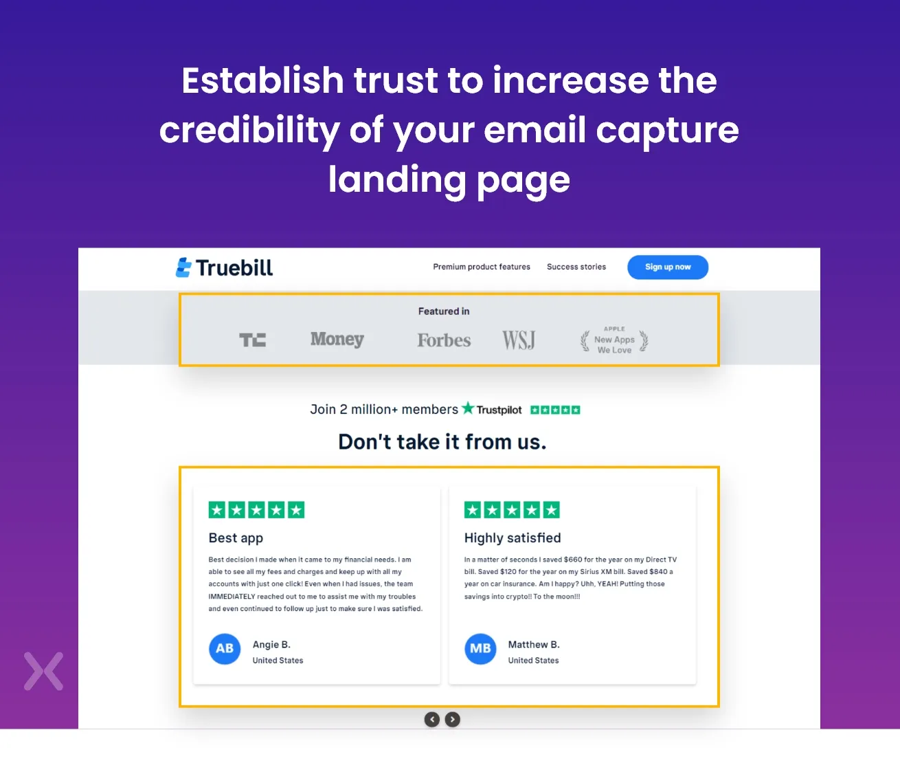 establishing-trust-on-email-capture-landing-page