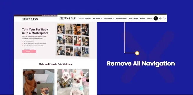 Remove-navigation-on-landing-page-for-shopify-marketing