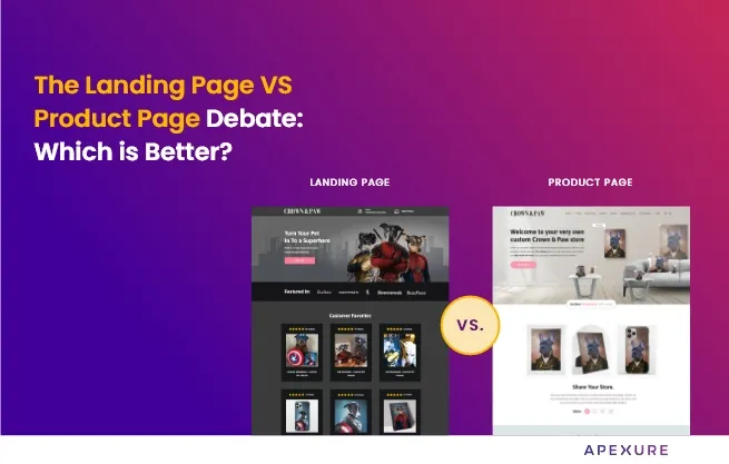 landing page vs product page