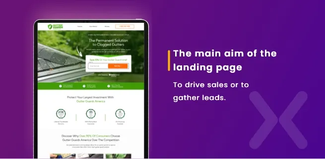 Aim-of-a-landing-page