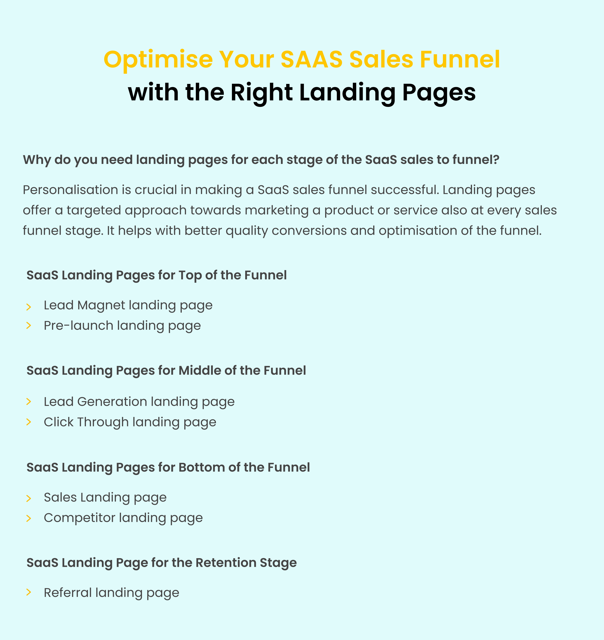 optimise-saas-sales-funnel-with-landing-pages-summary.webp