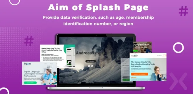 Aim-of-a-splash-page